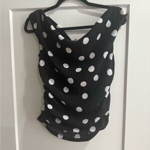LOFT Black and White Polka Dot Blouse